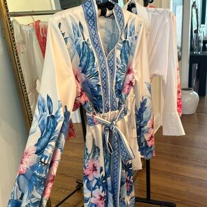 NEW! Blue floral long sleeve mini dress size M